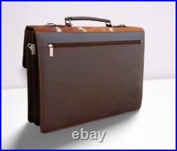 Workplace Documents Laptop Leather Carry Case Travel Airline Cabin Briefcase Bag