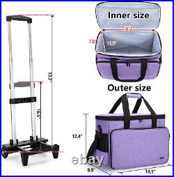 Yarwo Detachable Rolling Sewing Machine Carrying Case, Trolley Tote Bag With Rem