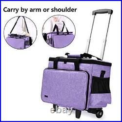 Yarwo Detachable Rolling Sewing Machine Carrying Case, Trolley Tote Bag with