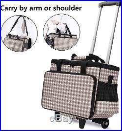 Yarwo Detachable Rolling Sewing Machine Carrying Case, Trolley Tote Bag with Rem