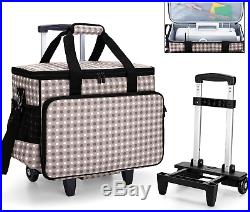 Yarwo Detachable Rolling Sewing Machine Carrying Case, Trolley Tote Bag with Rem