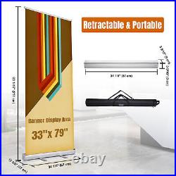 Yescomusa 33 x 79 Retractable Banner Stand Trade Show Holder Carry Bag 2 Packs
